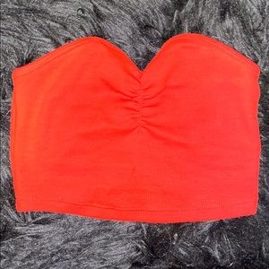 zara red bandeau/tube top